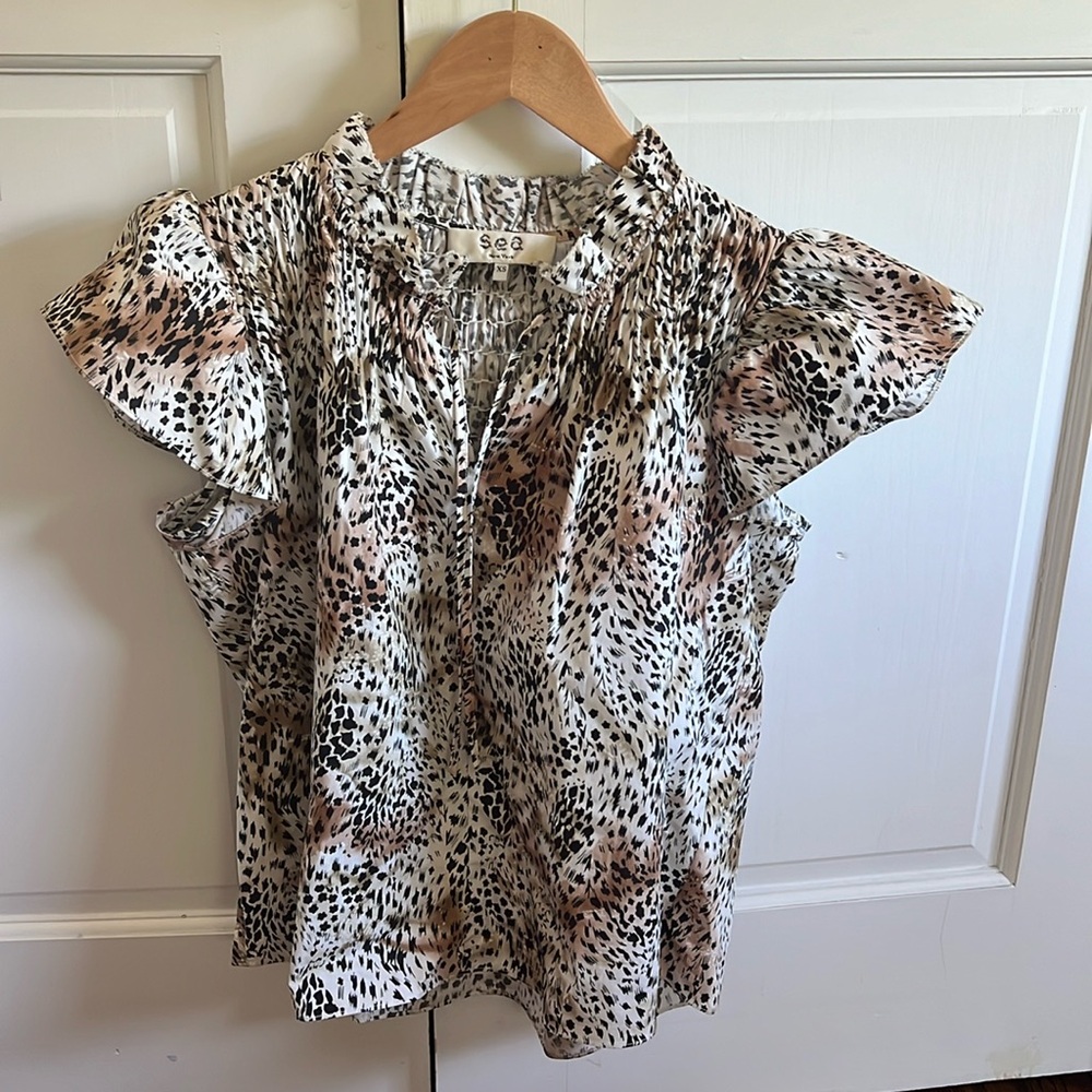 Sea New York animal print  top xs